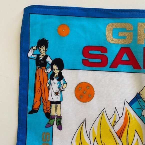 vintage 90s dragon ball z dbz handkerchief great saiyan new old stock - Picture 5 of 8